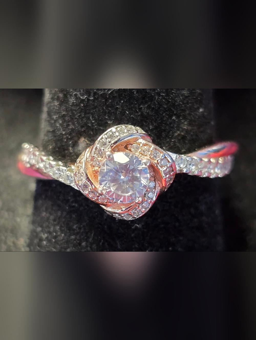 Giani Bernini CZ Silver Love Knot Halo Ring